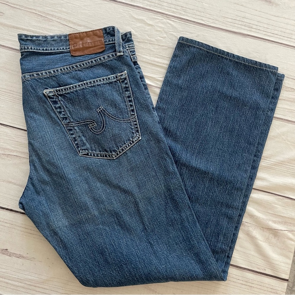 Ag Adriano Goldschmied Blue Straight Jeans